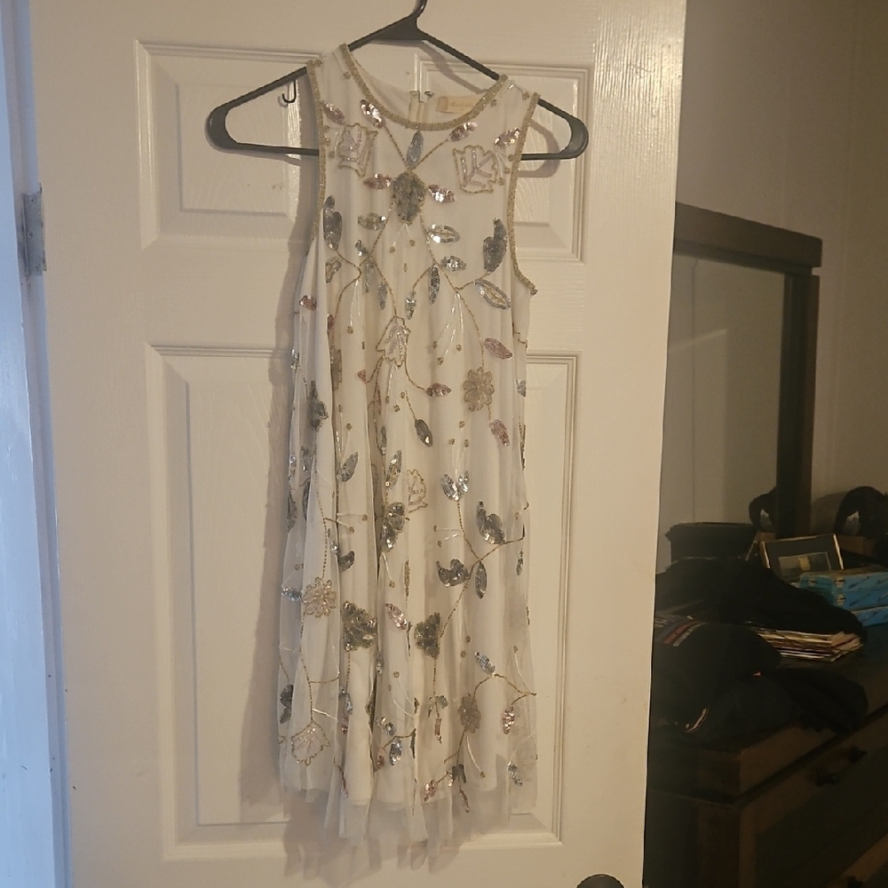 Altered State White Dress with Gold Accents